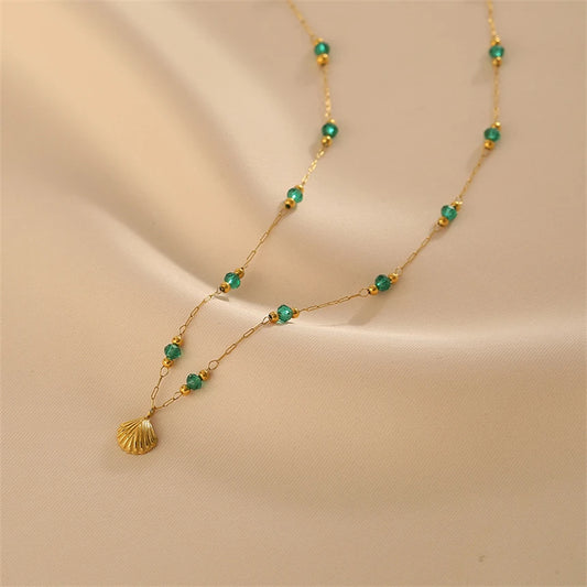 Pure Aura's Green Bead Seashell